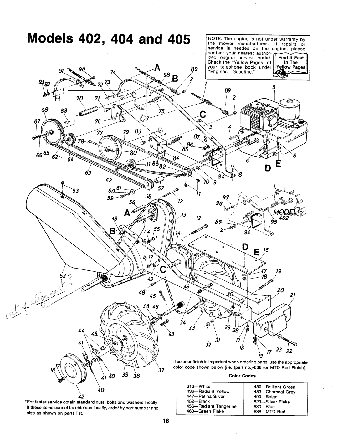 MTD 218-405-000, 218-404-000, 218-402-000 manual 