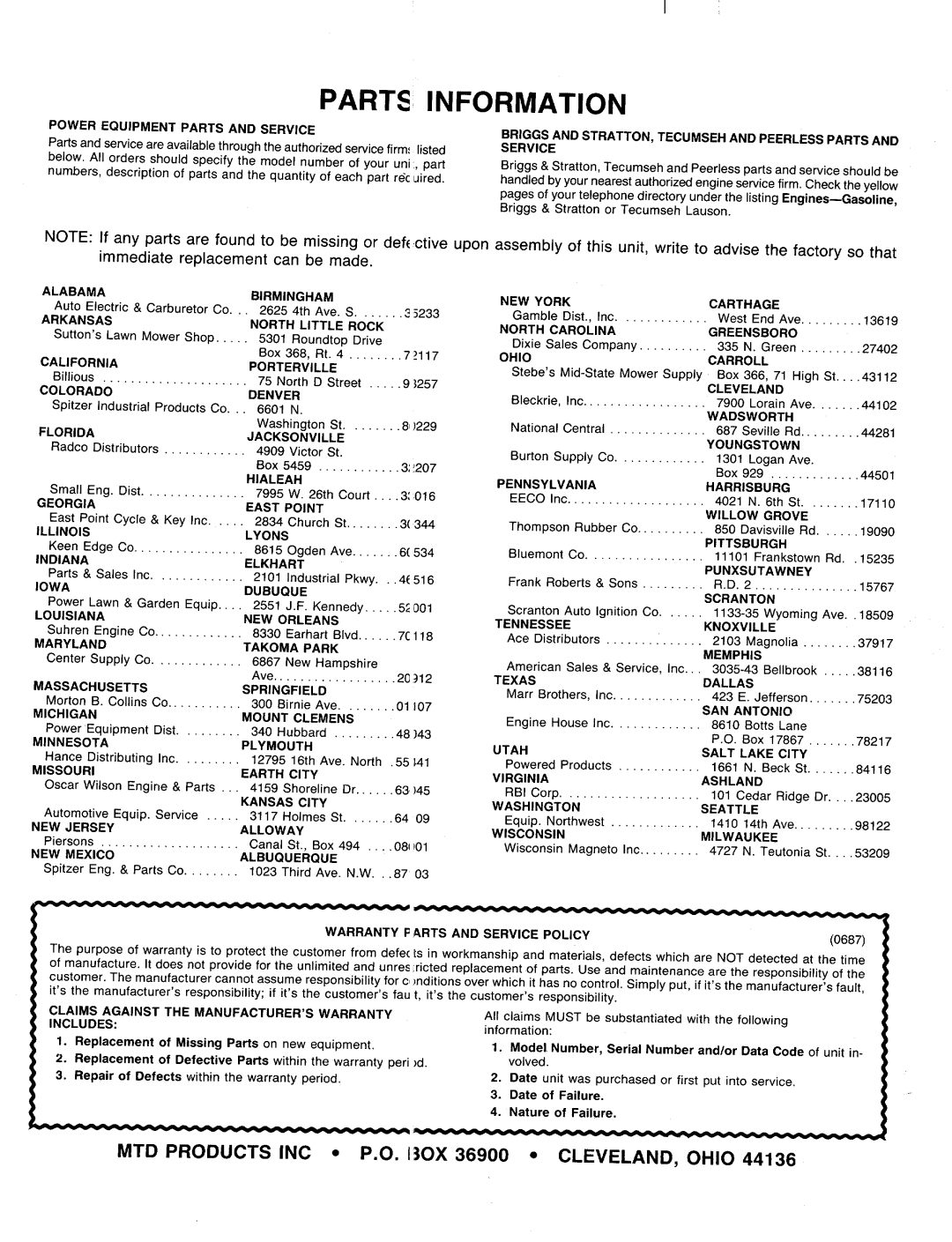 MTD 218-402-000, 218-405-000, 218-404-000 manual 