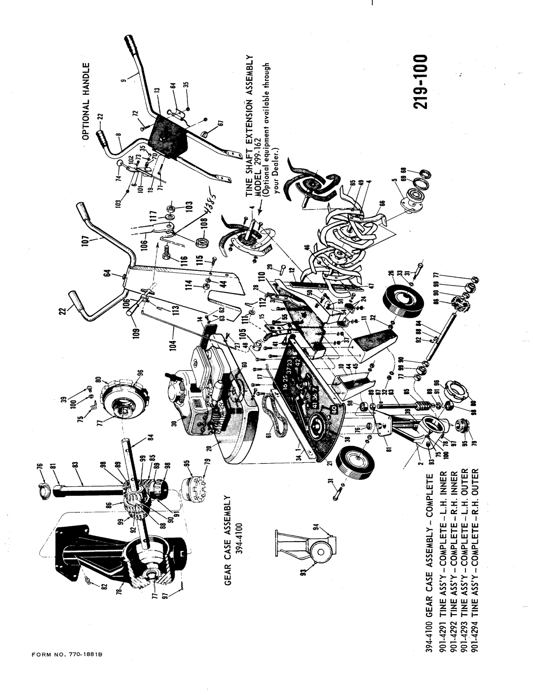 MTD 219-100 manual 