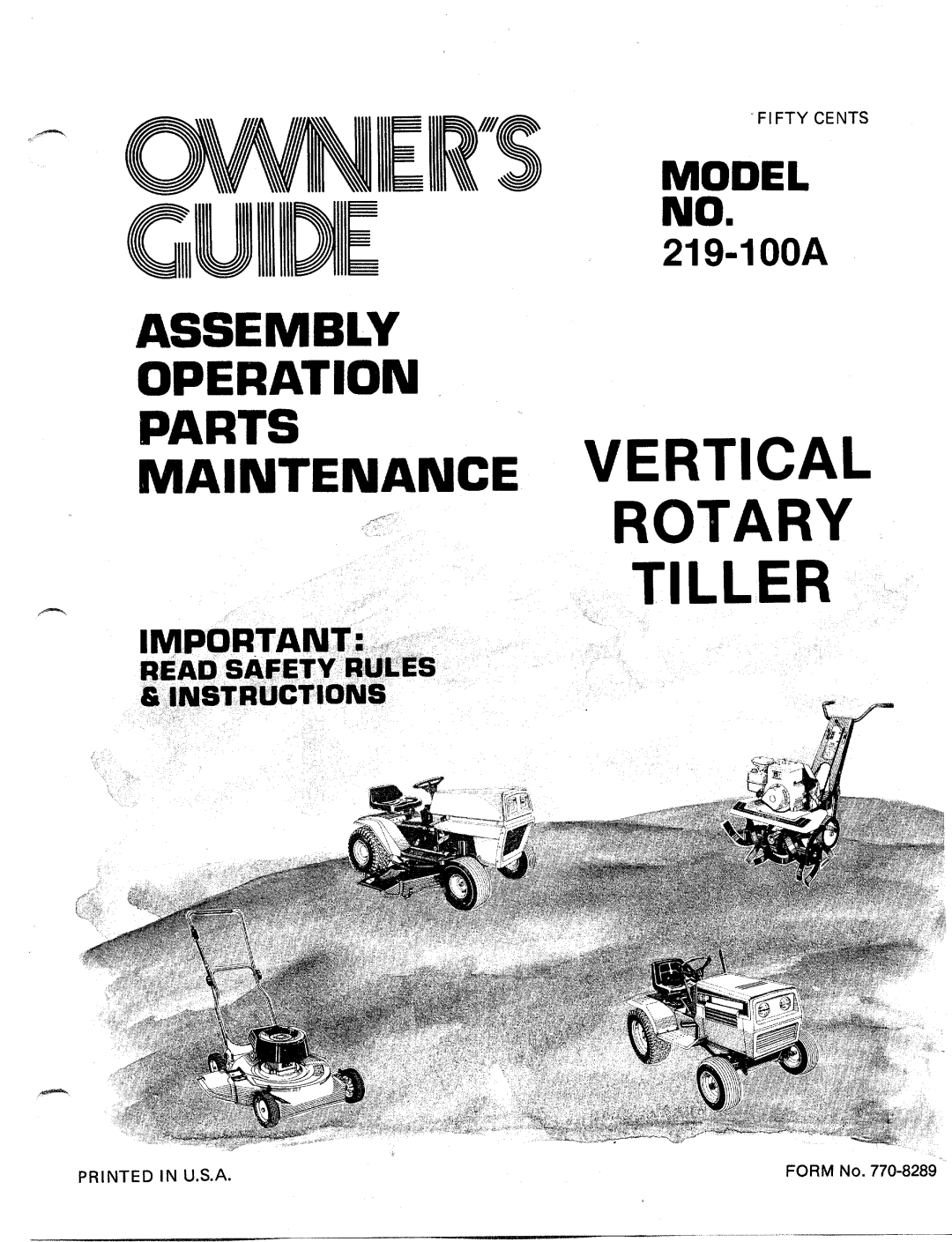 MTD 219-100A manual 