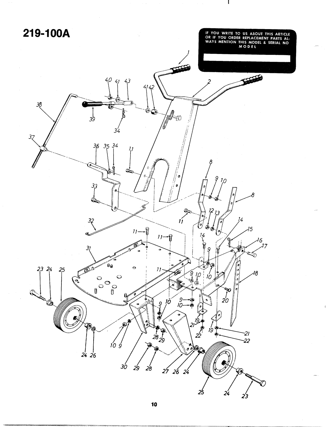 MTD 219-100A manual 