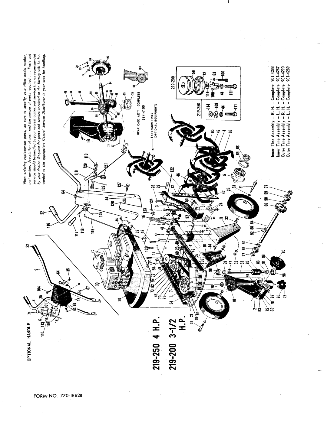 MTD 219-250, 219-200 manual 