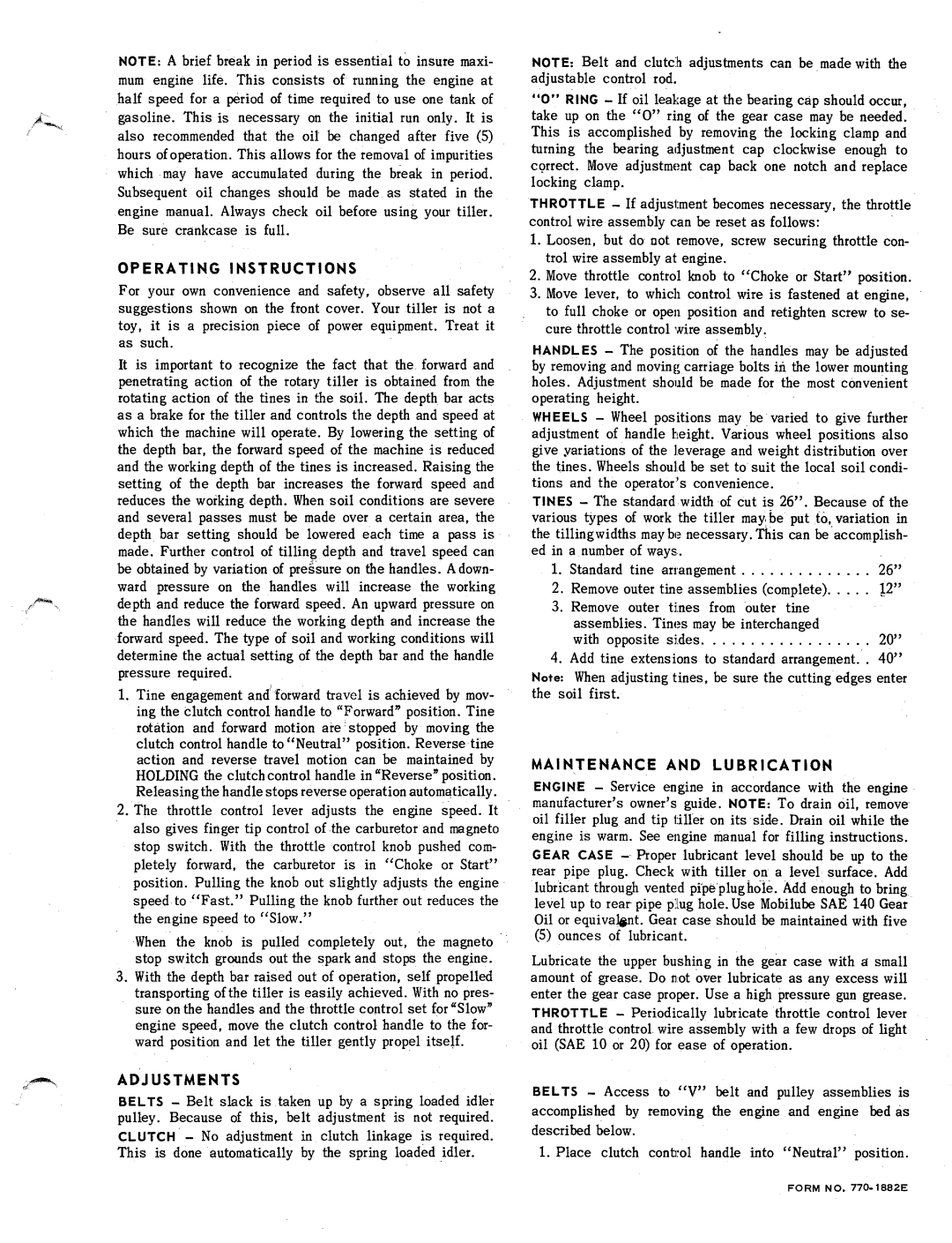 MTD 219-200, 219-250 manual 