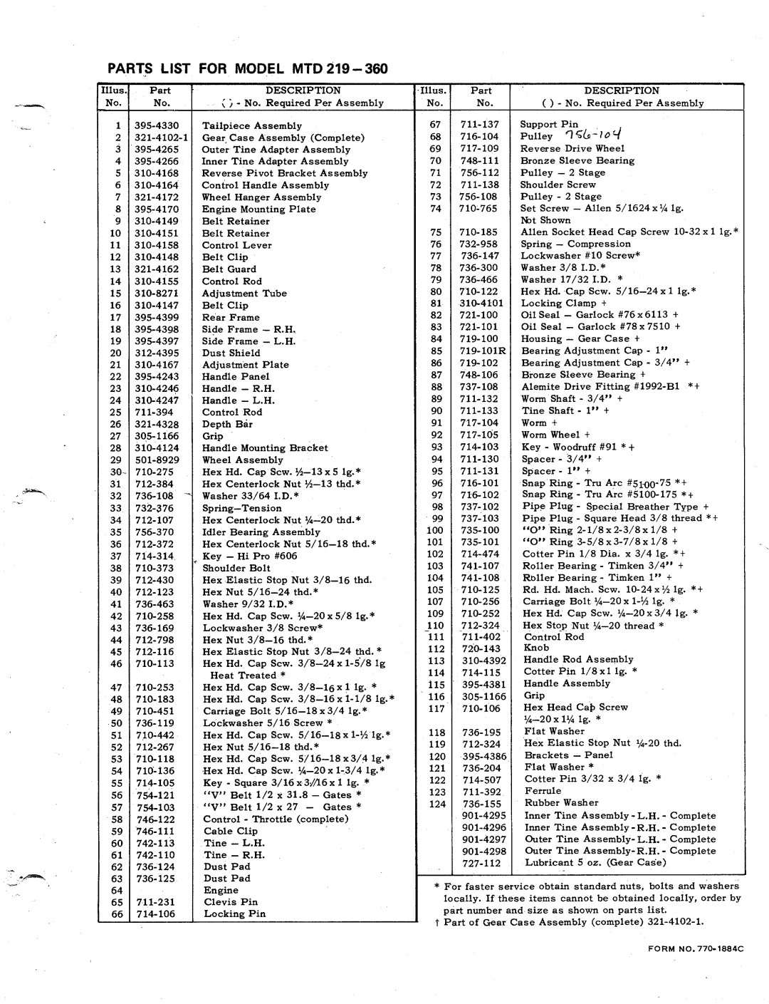 MTD 219-360 manual 