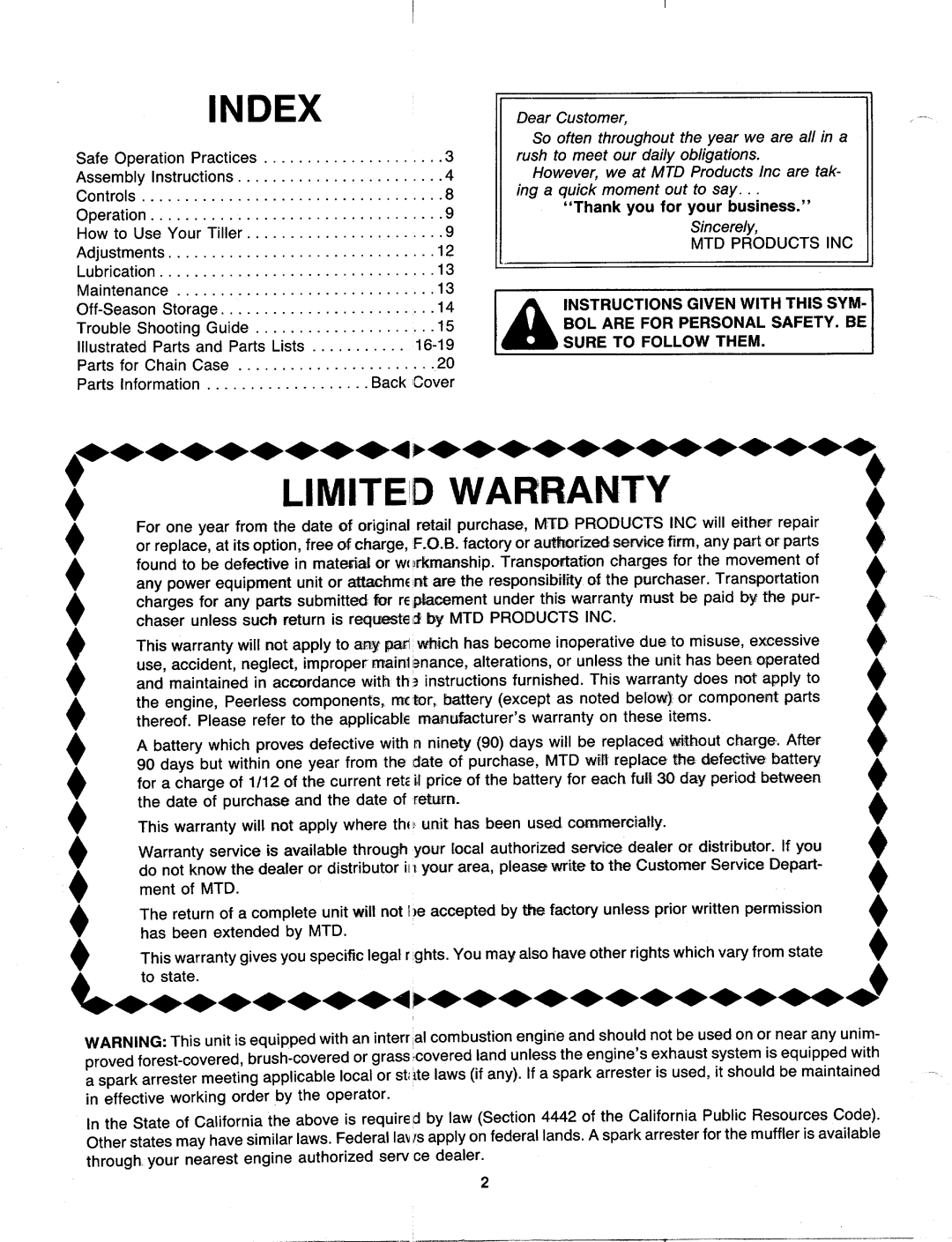 MTD 219-381-000 manual 