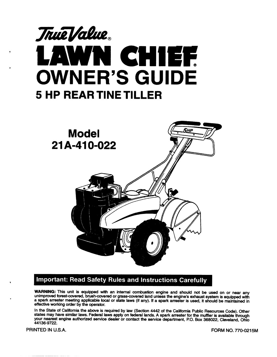 MTD 21A-410-022 manual 