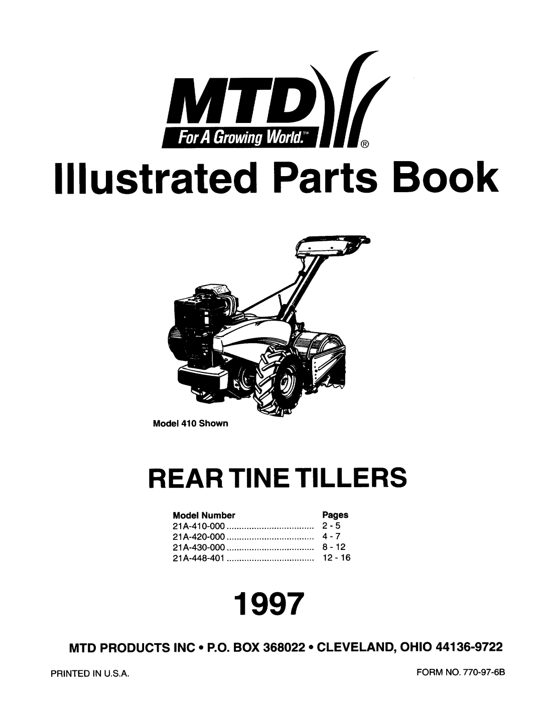 MTD 21A-448-401, 21A-430-000, 21A-420-000, 21A-410-000 manual 