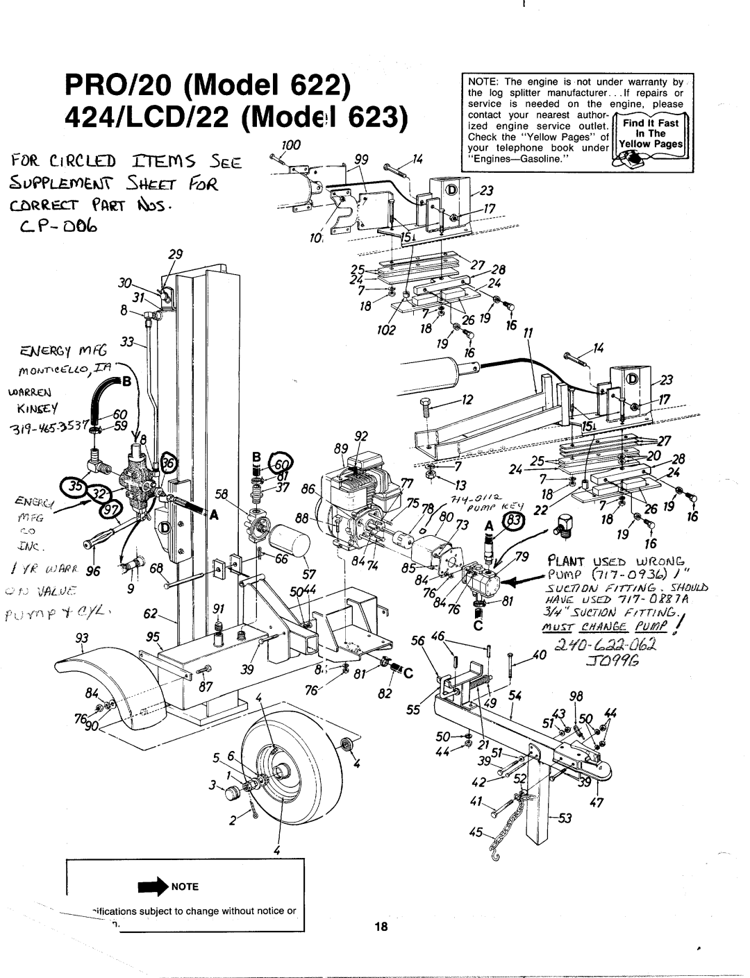 MTD 240-623-003, 240-622-003 manual 