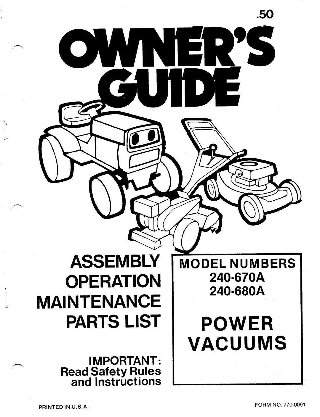 MTD 240-680A, 240-670A manual 