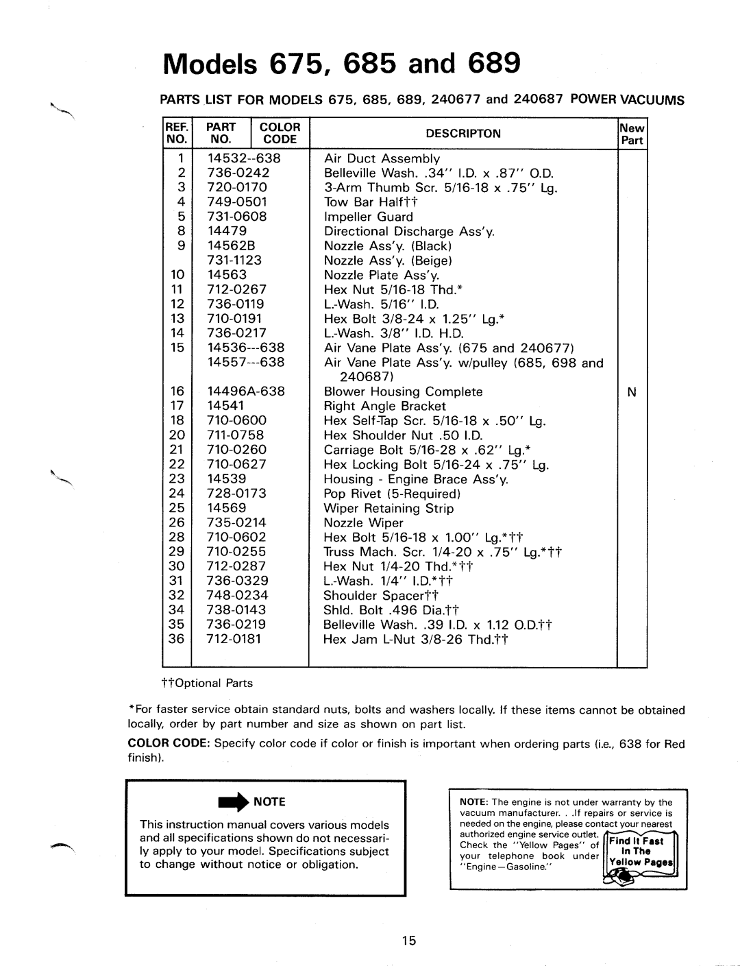 MTD 240687, 240-685-000, 240677, 240-689-000, 240-675-000 manual 