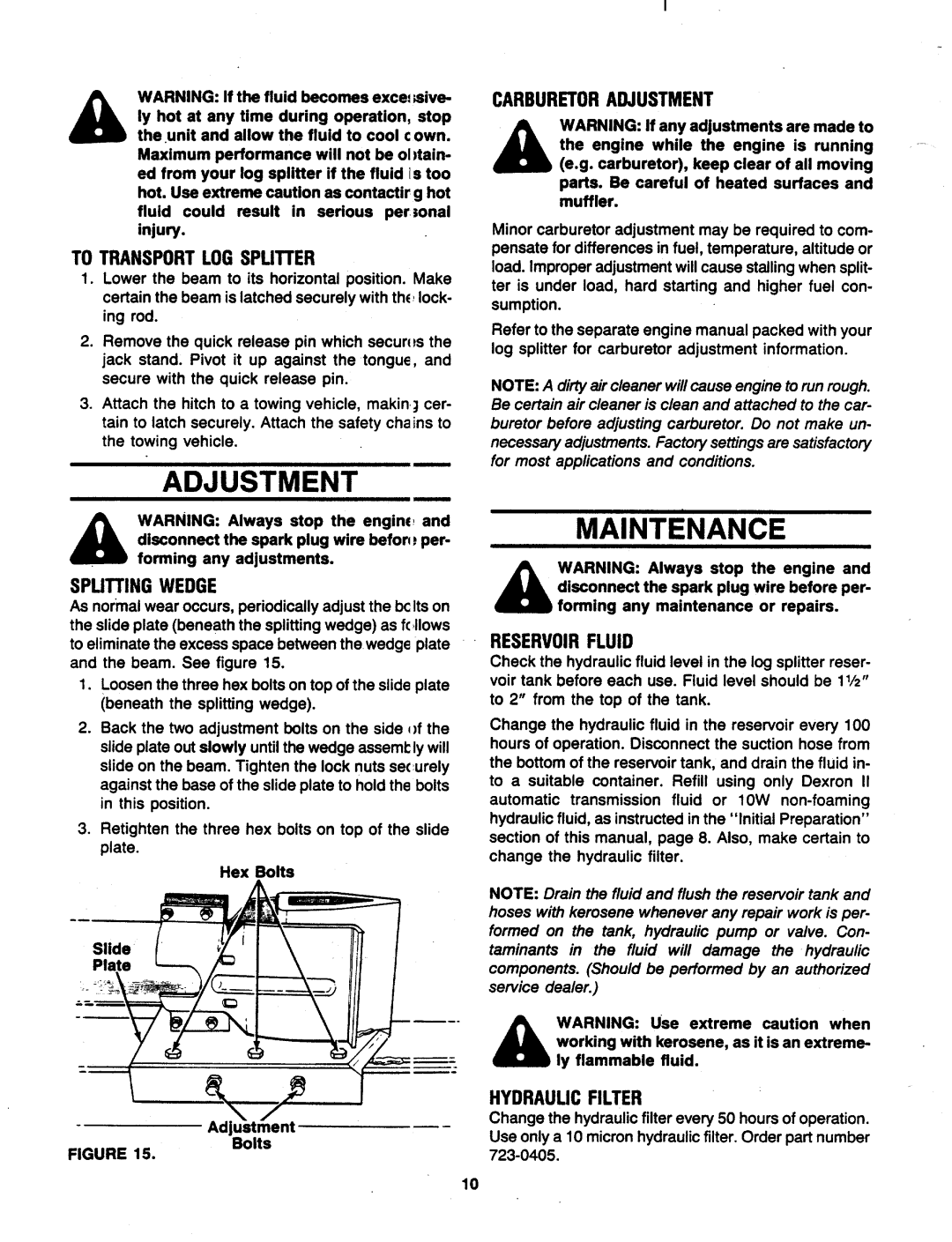 MTD 241-521-000 manual 