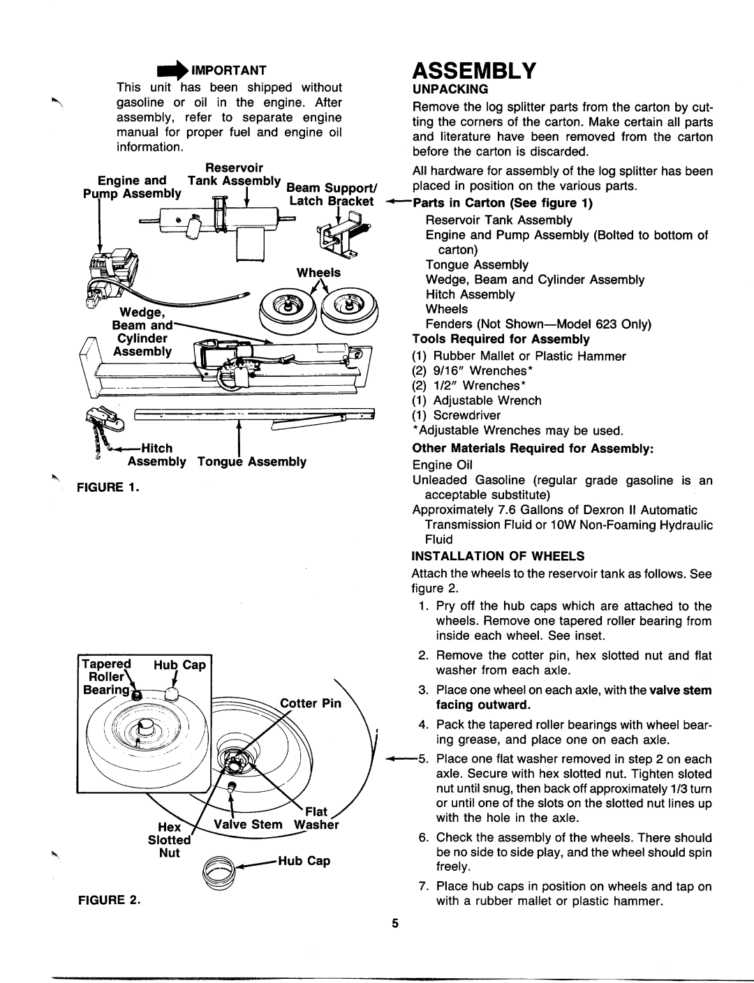 MTD 241-623-000, 241-622-000 manual 