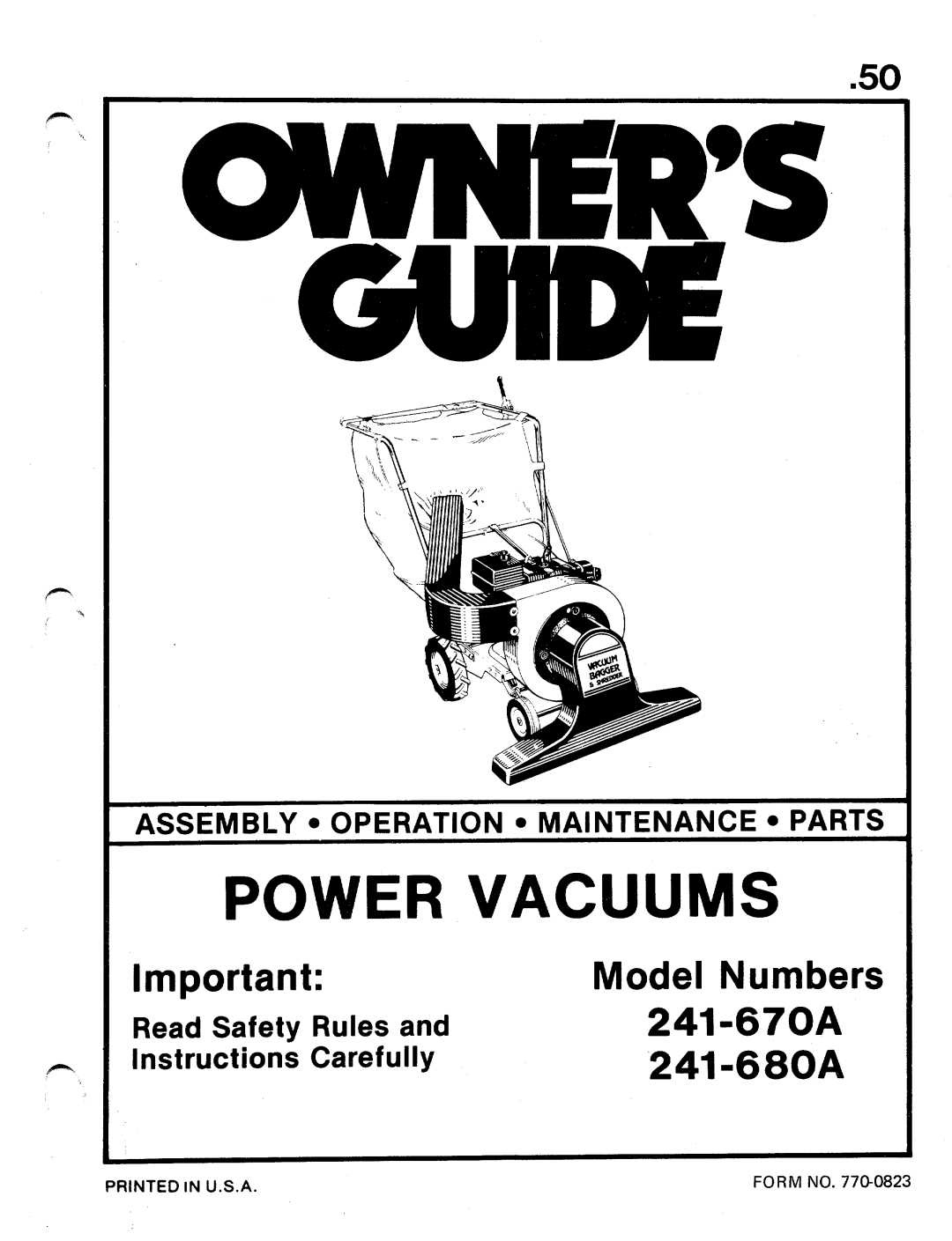 MTD 241-670A, 241-680A manual 