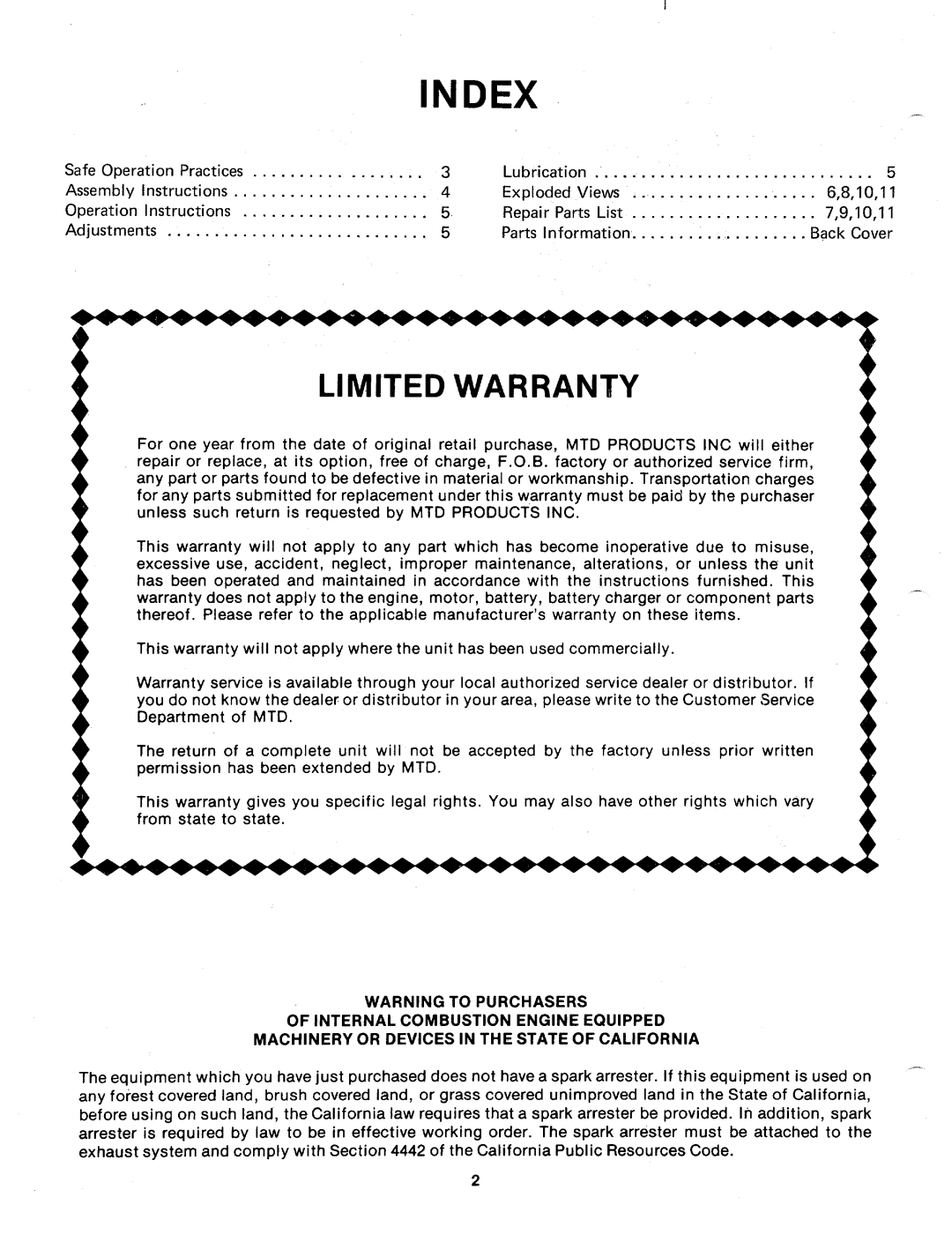 MTD 241-680A, 241-670A manual 