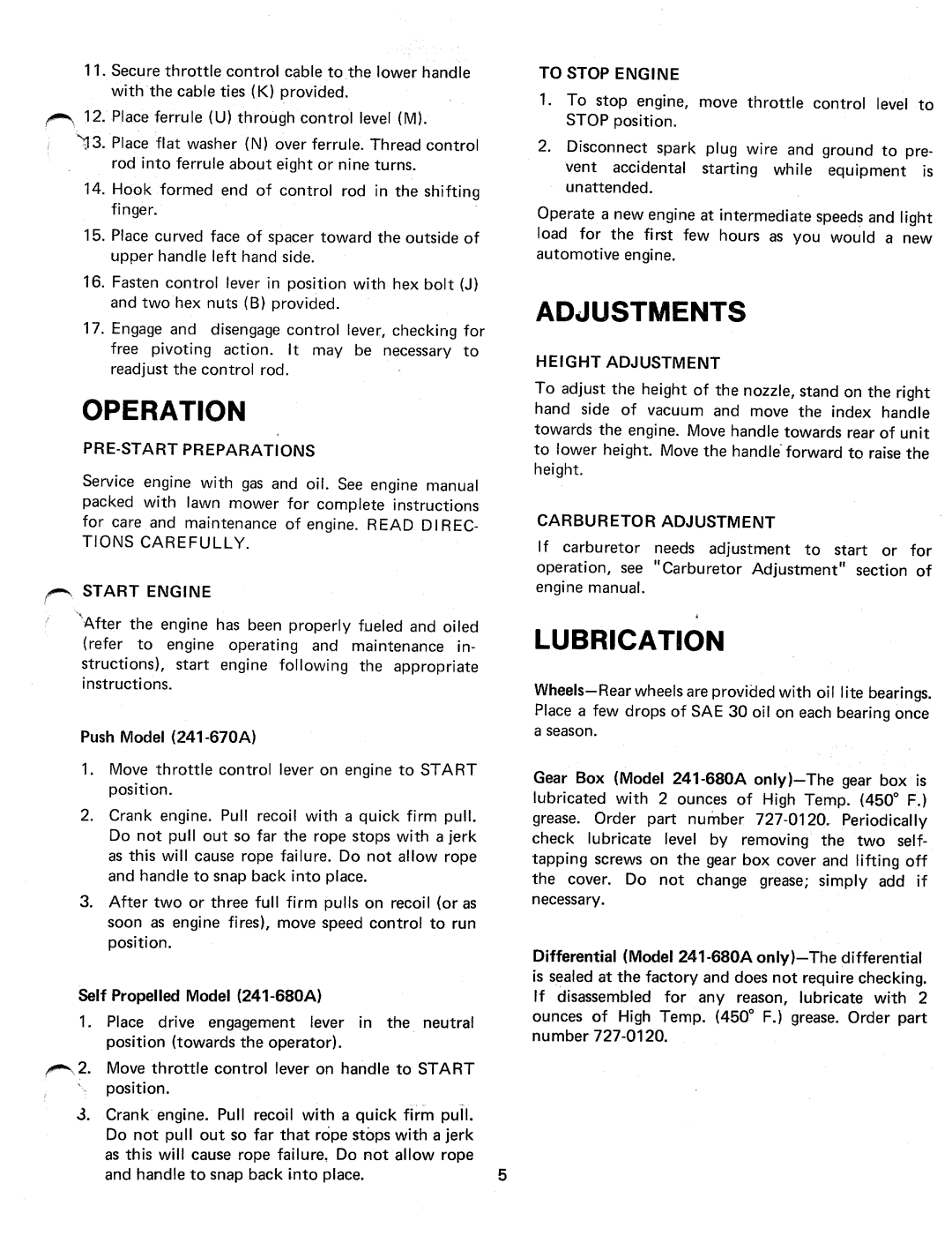 MTD 241-670A, 241-680A manual 