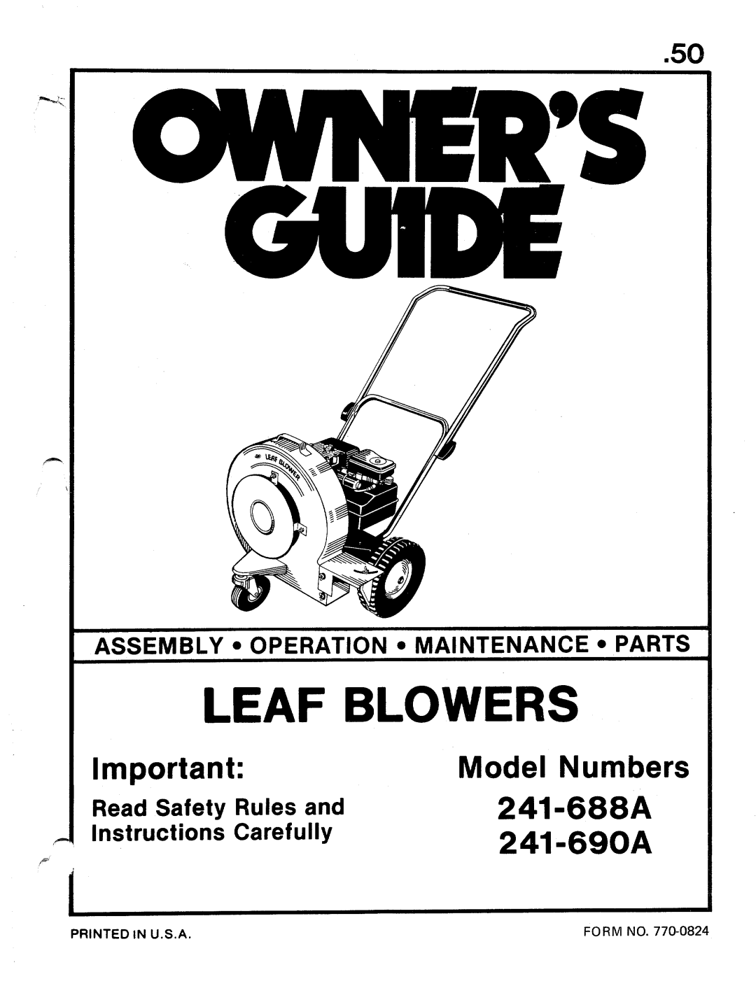 MTD 241-690A, 241-688A manual 