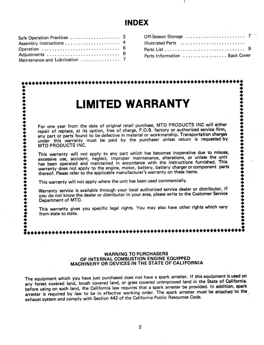 MTD 241-688A, 241-690A manual 