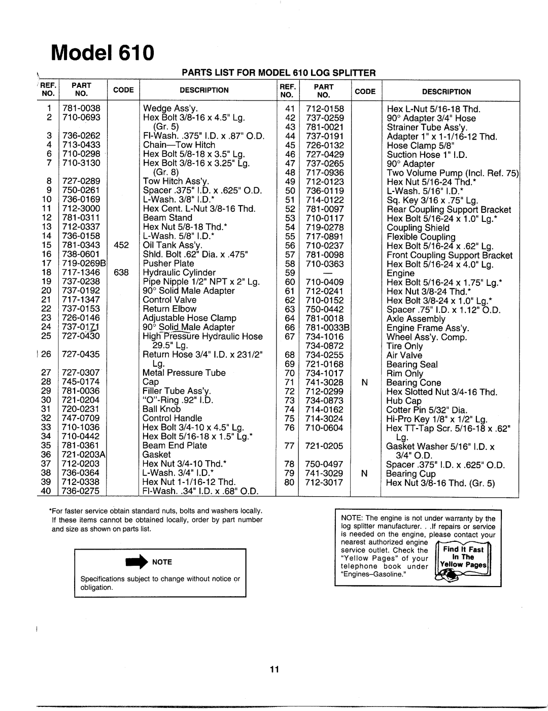 MTD 242-610-000 manual 