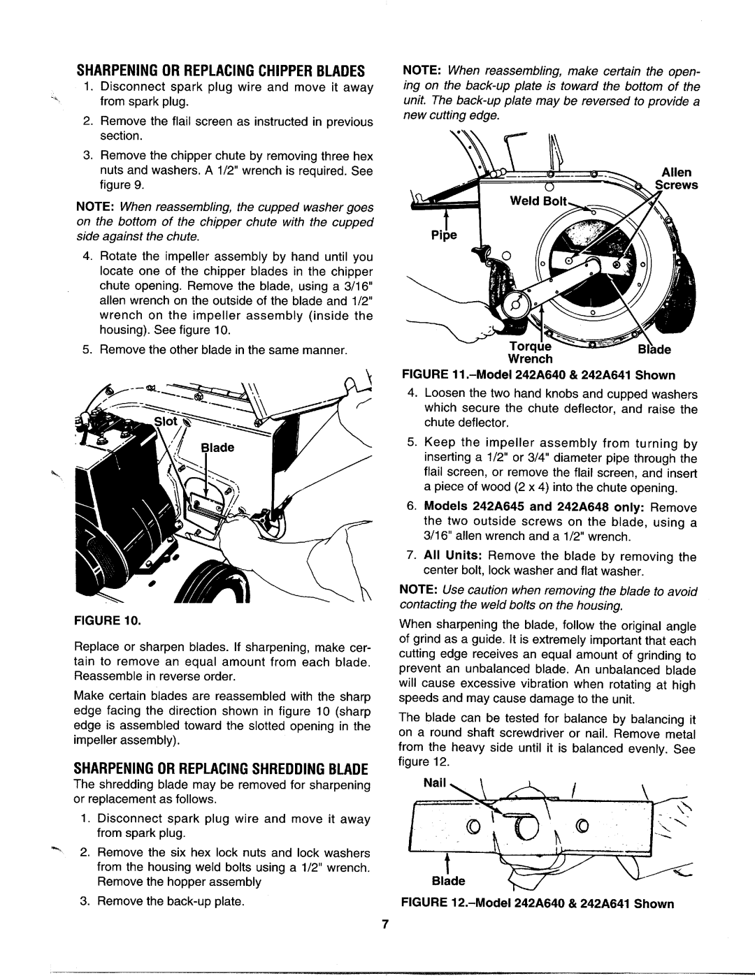 MTD 242A641-000, 242A640-000, 242-640-000, 242-641-000 manual 