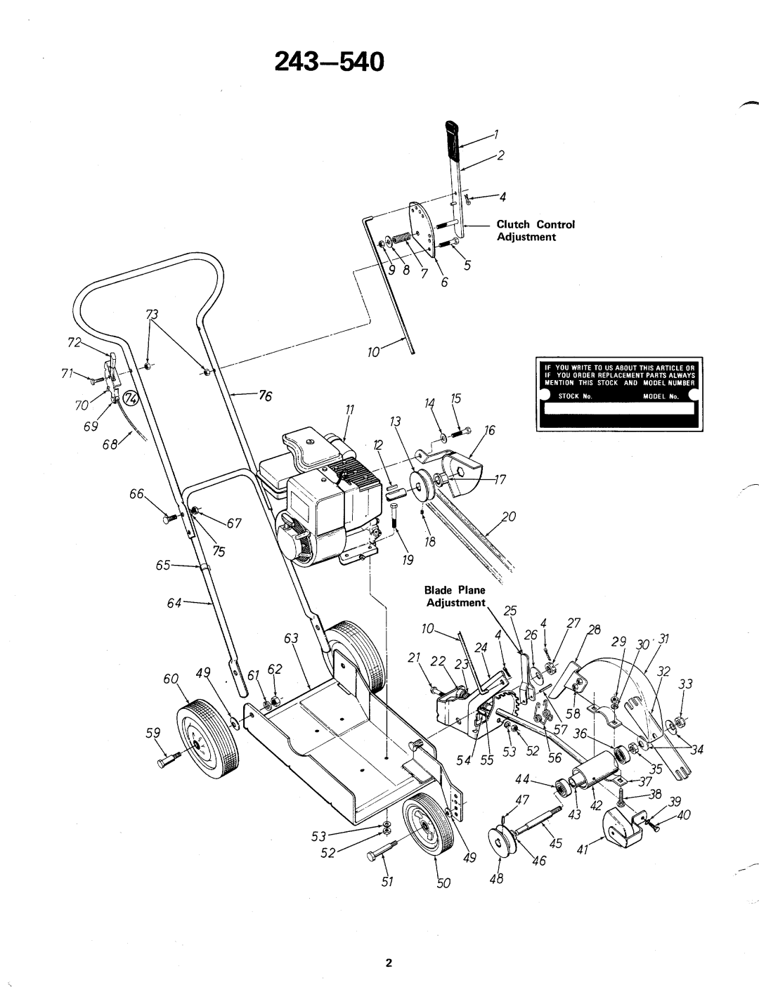 MTD 243-540 manual 