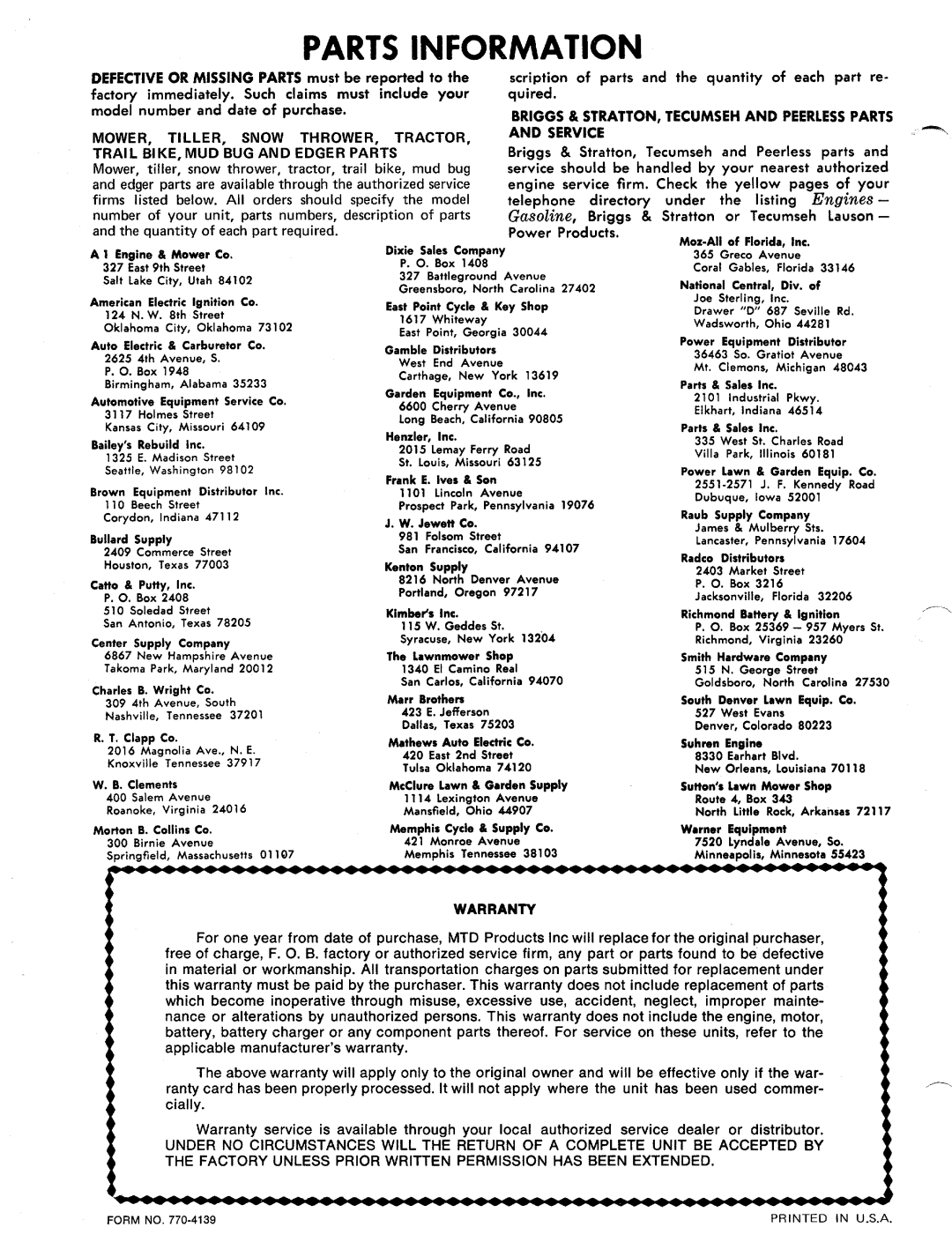 MTD 243-600 manual 