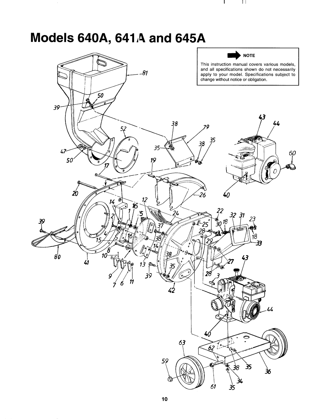 MTD 243-641A000, 243-645A000, 243-640A000 manual 