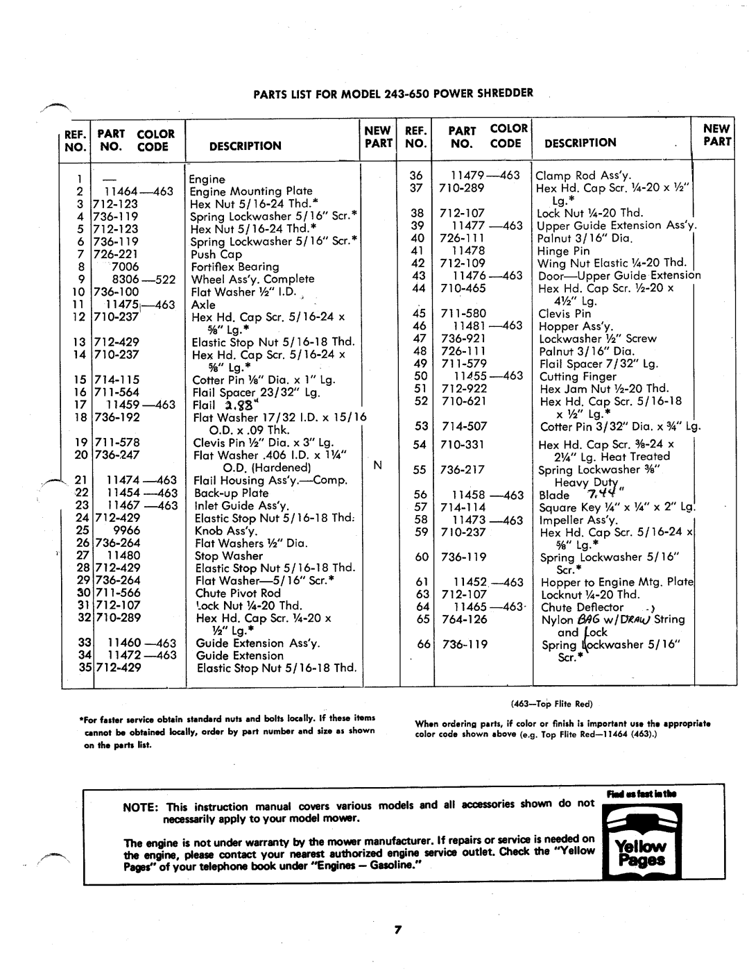 MTD 243-650 manual 