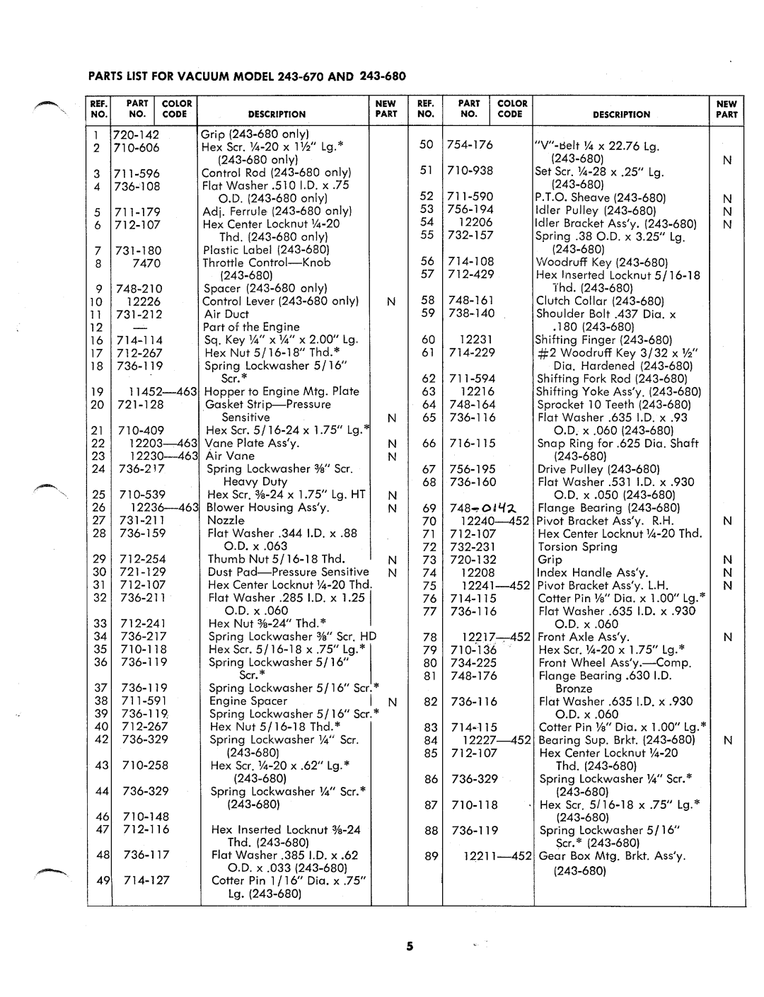 MTD 243-680, 243-670 manual 