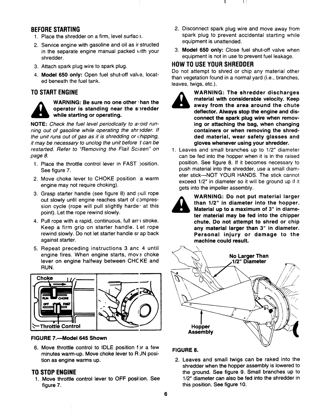 MTD 243-685C000, 243-645C000 manual 