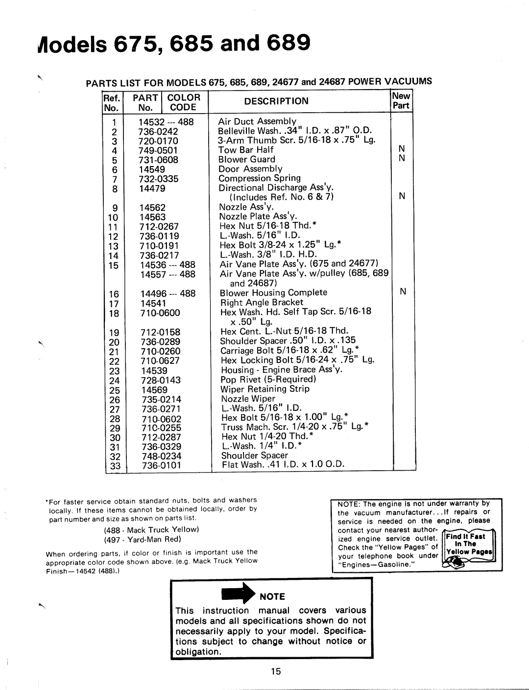 MTD 243-689A, 243-685A, 24677U, 24687U, 243-675A manual 