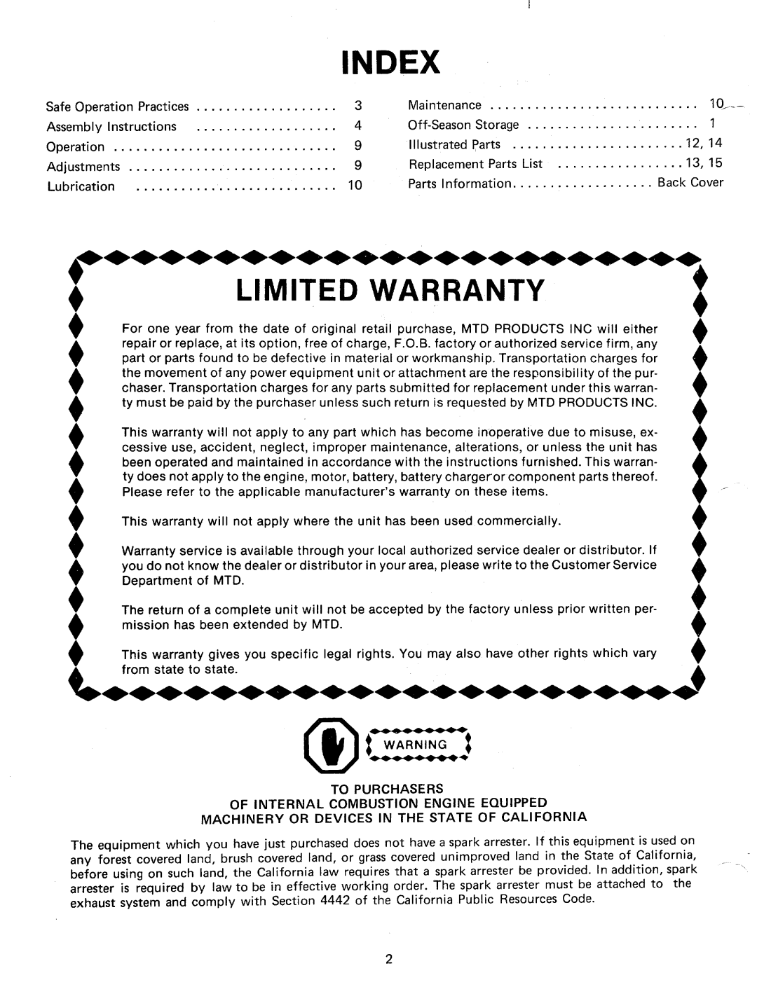 MTD 24677U, 243-689A, 243-685A, 24687U, 243-675A manual 