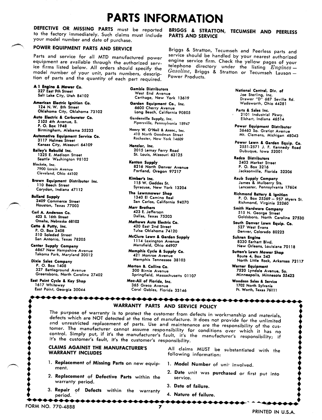 MTD 244-600A manual 