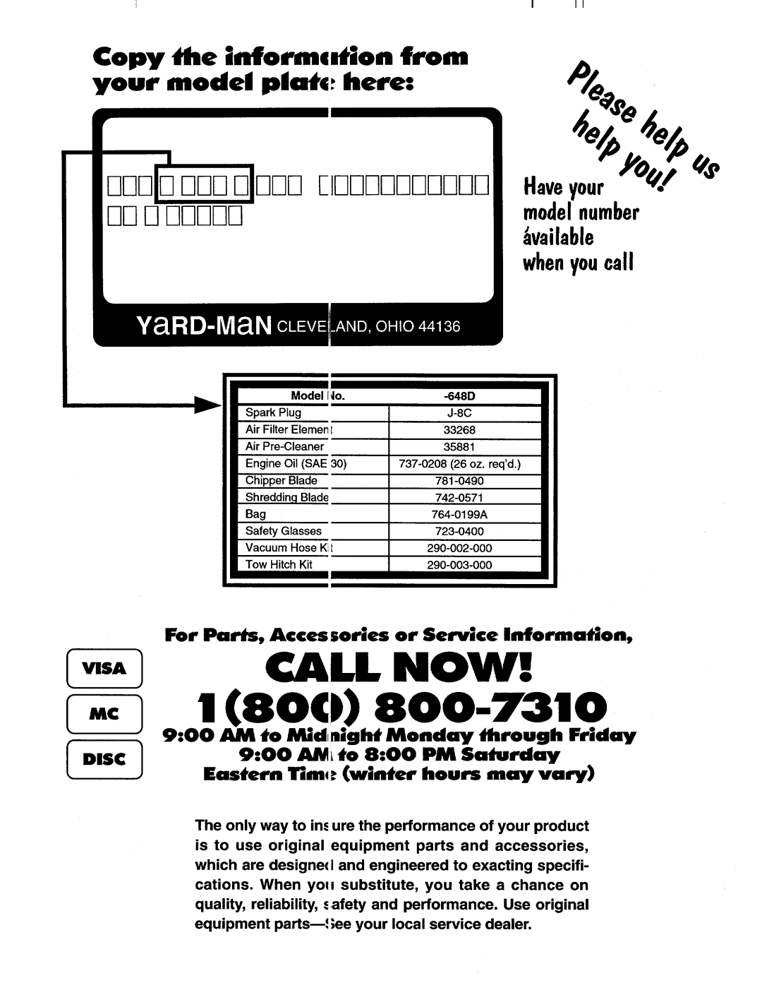 MTD 244-648D401 manual 