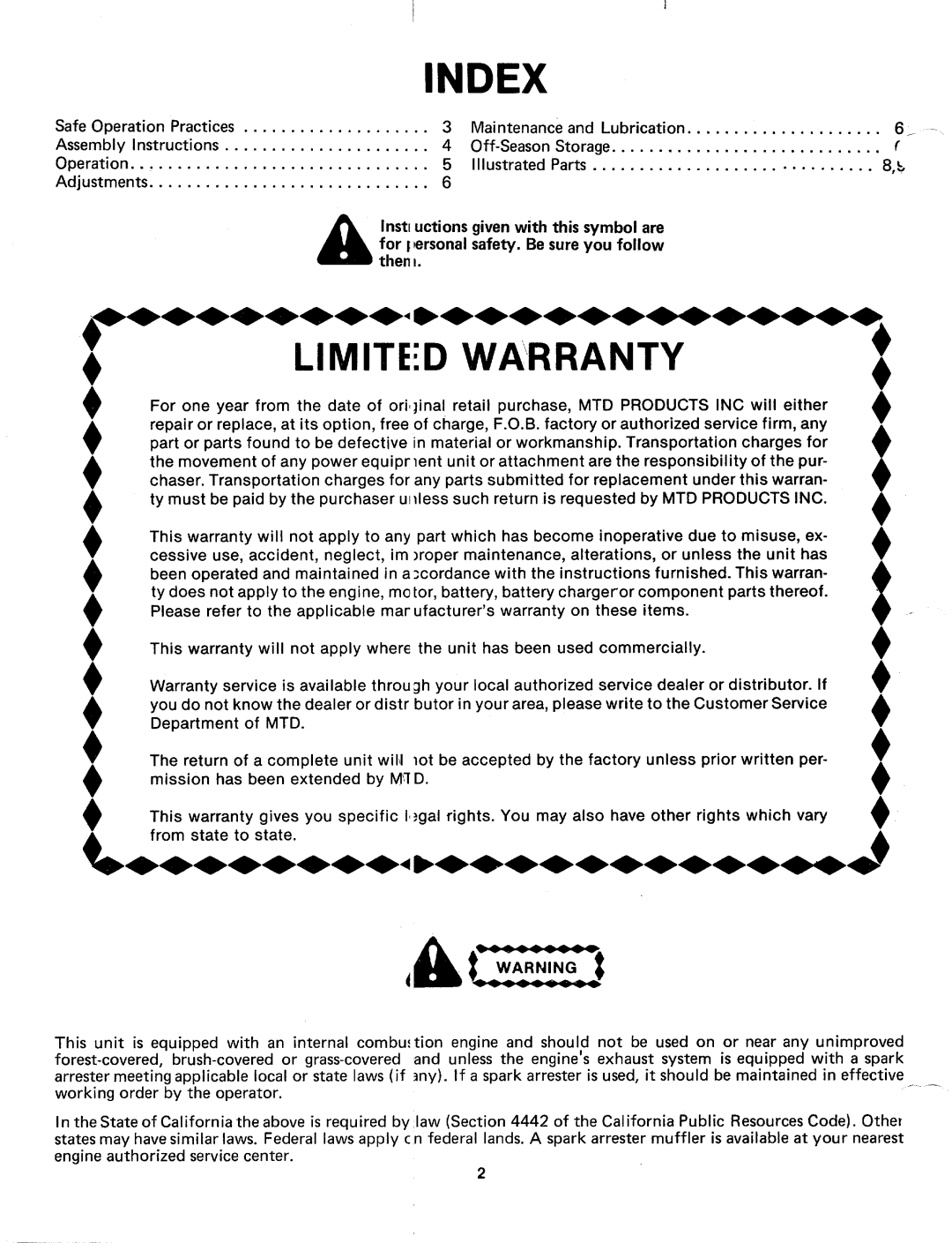 MTD 245-694-000, 245-693-000, 24695S, 245-692-000 manual 