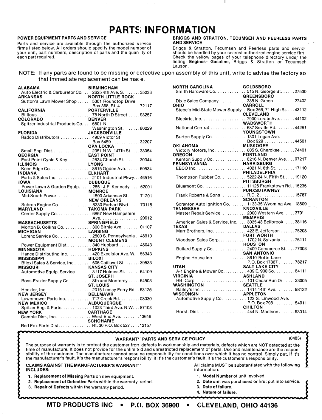 MTD 24596L, 244-595-000 manual 