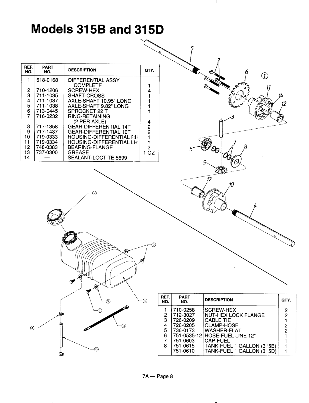 MTD 246-315B000, 246-315D000 manual 