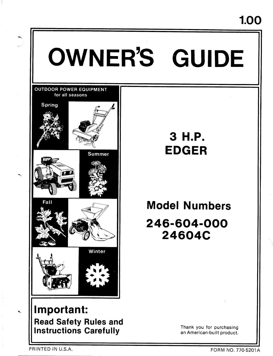 MTD 246-604-000, 24604C manual 