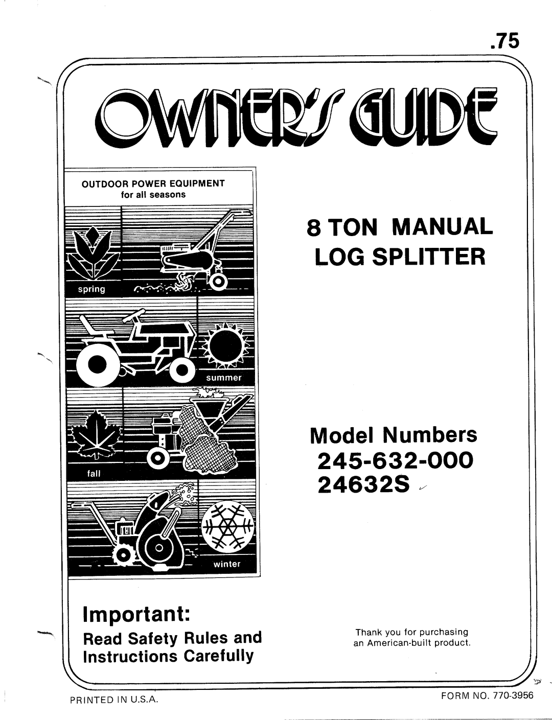 MTD 245-632-000, 24632S manual 
