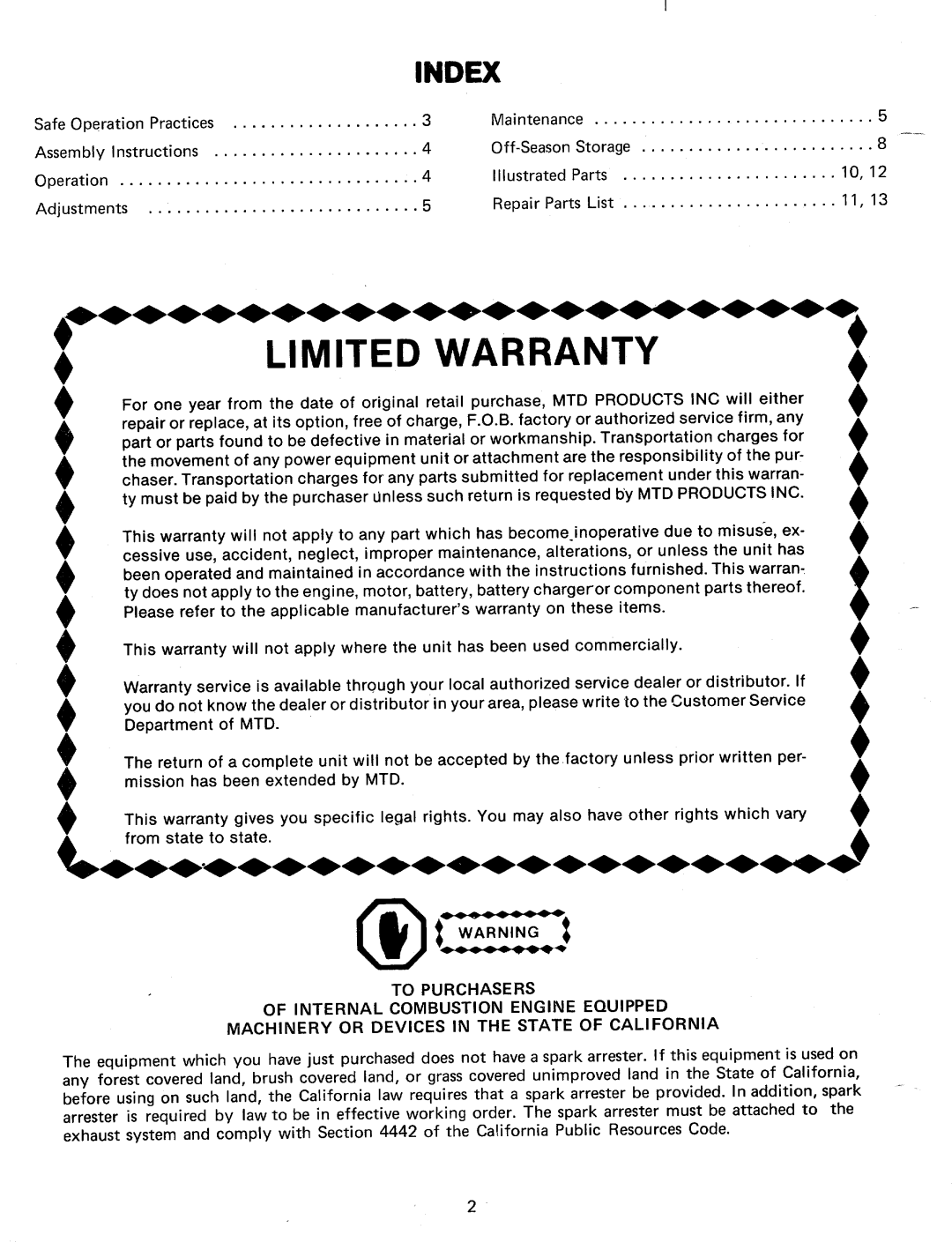 MTD 24635A, 242-635A manual 