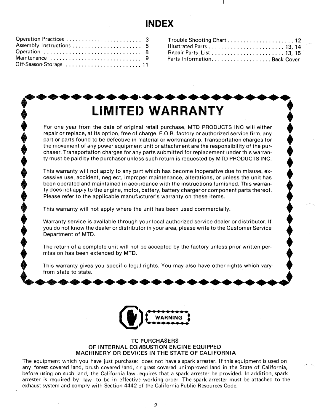 MTD 24638L manual 