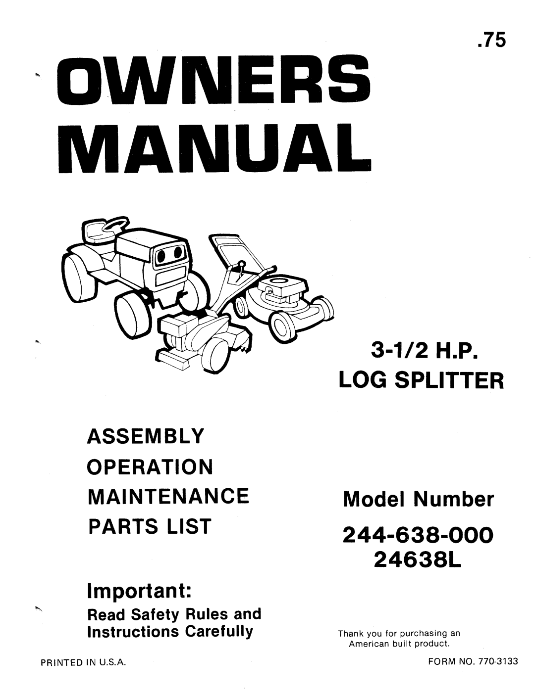 MTD 24638L manual 