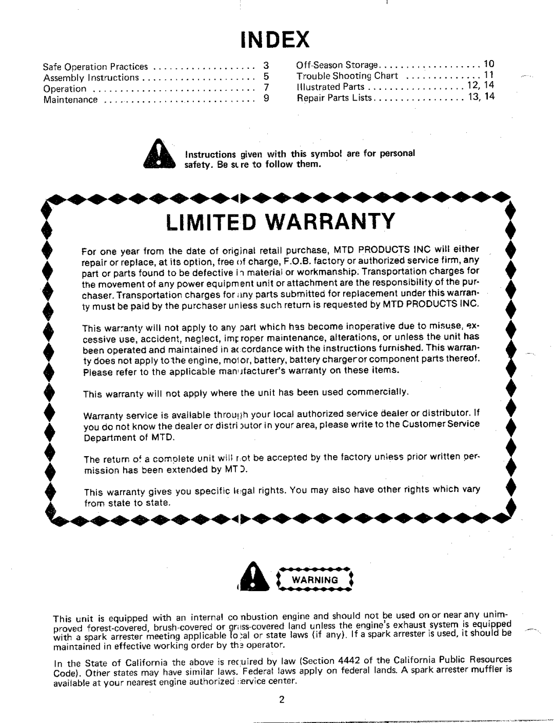 MTD 24638S manual 