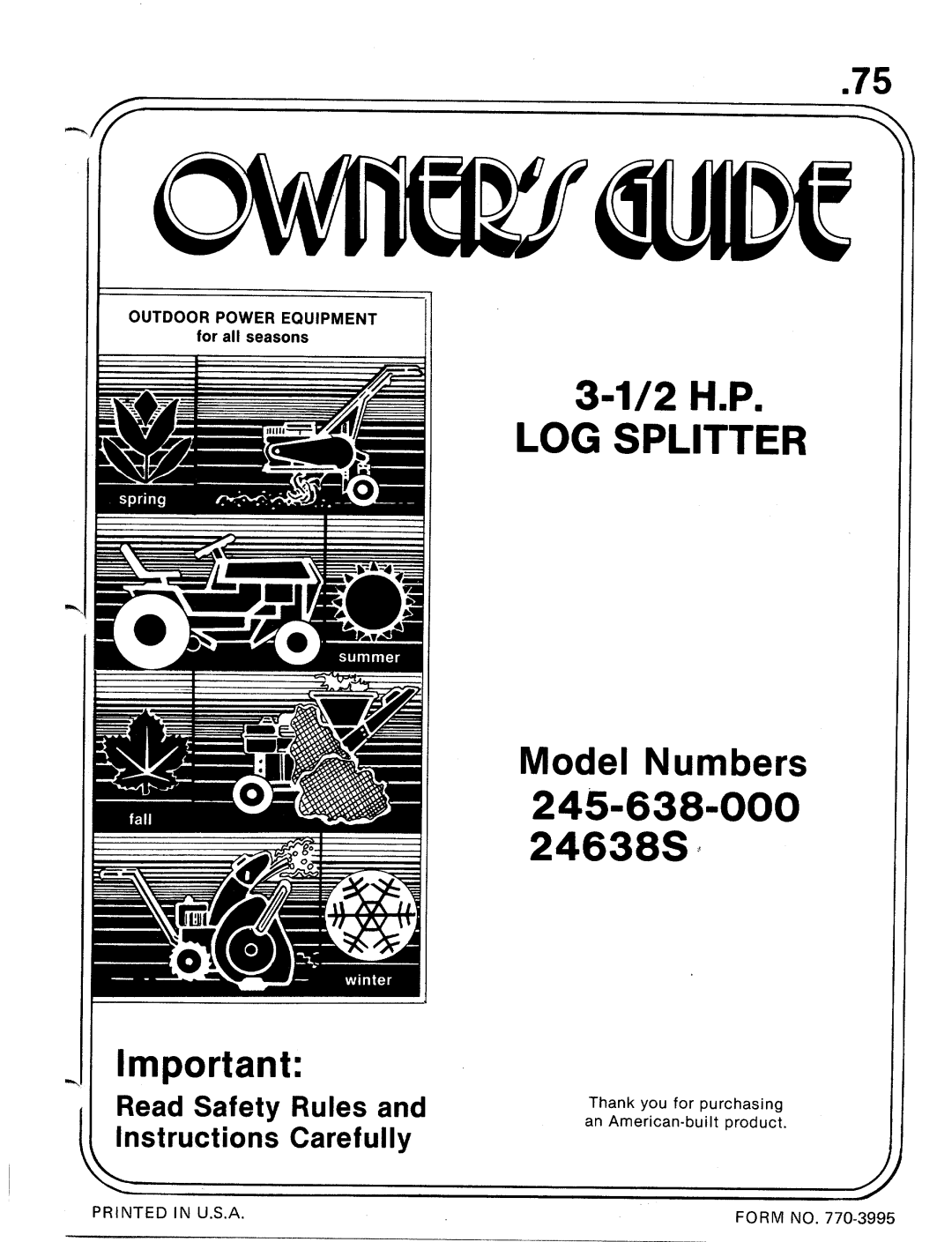 MTD 24638S manual 