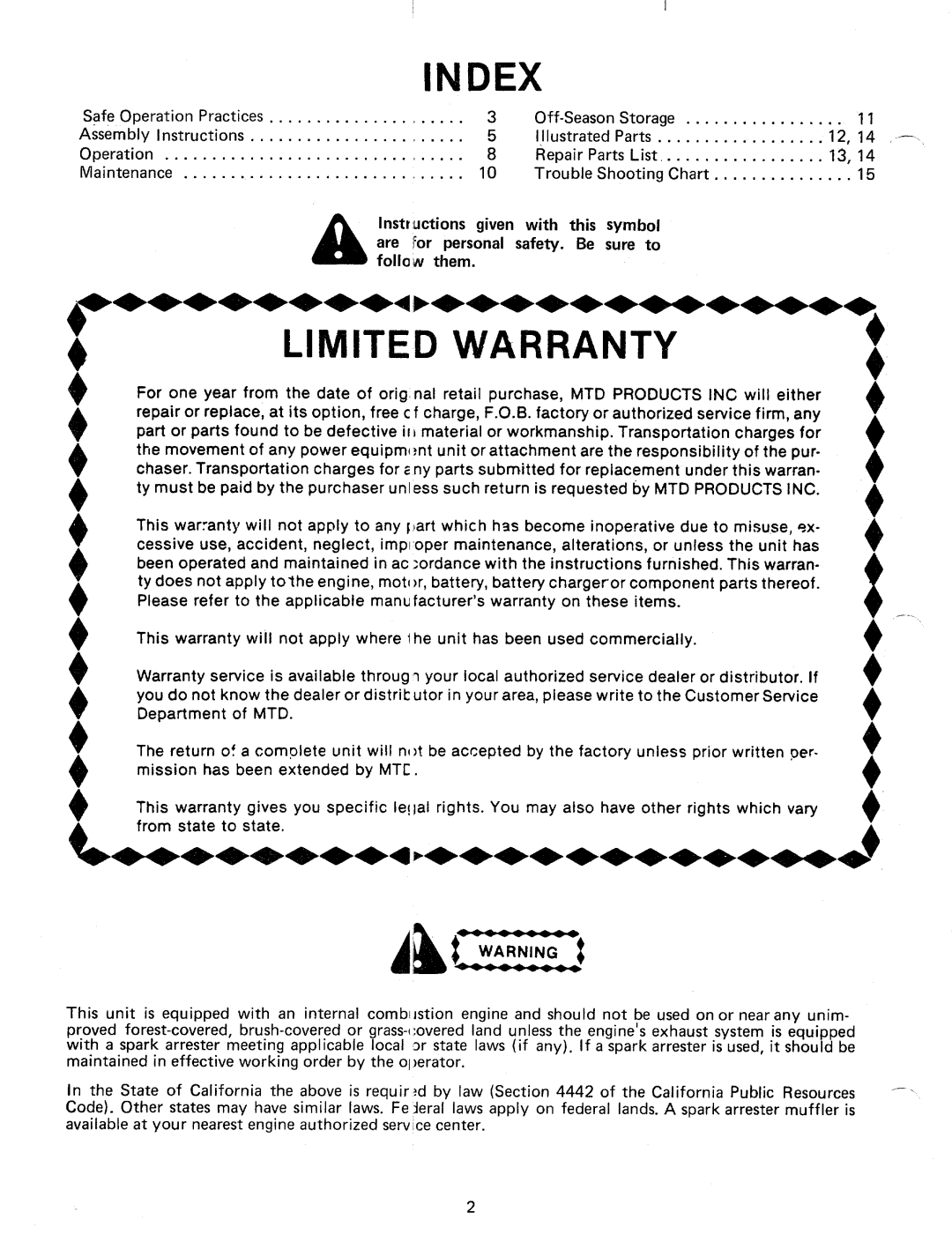 MTD 245-645-000, 24642S, 24645S, 245-642-000 manual 