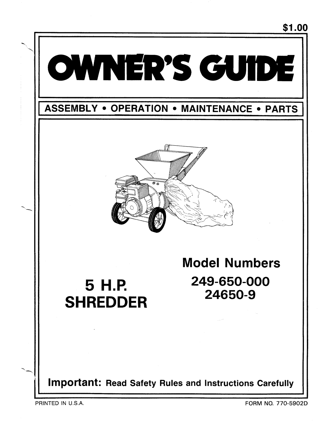 MTD 24650-9 manual 