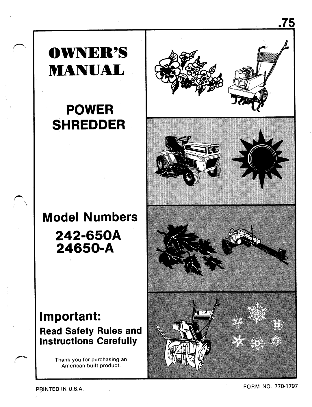 MTD 242-650A, 24650-A manual 