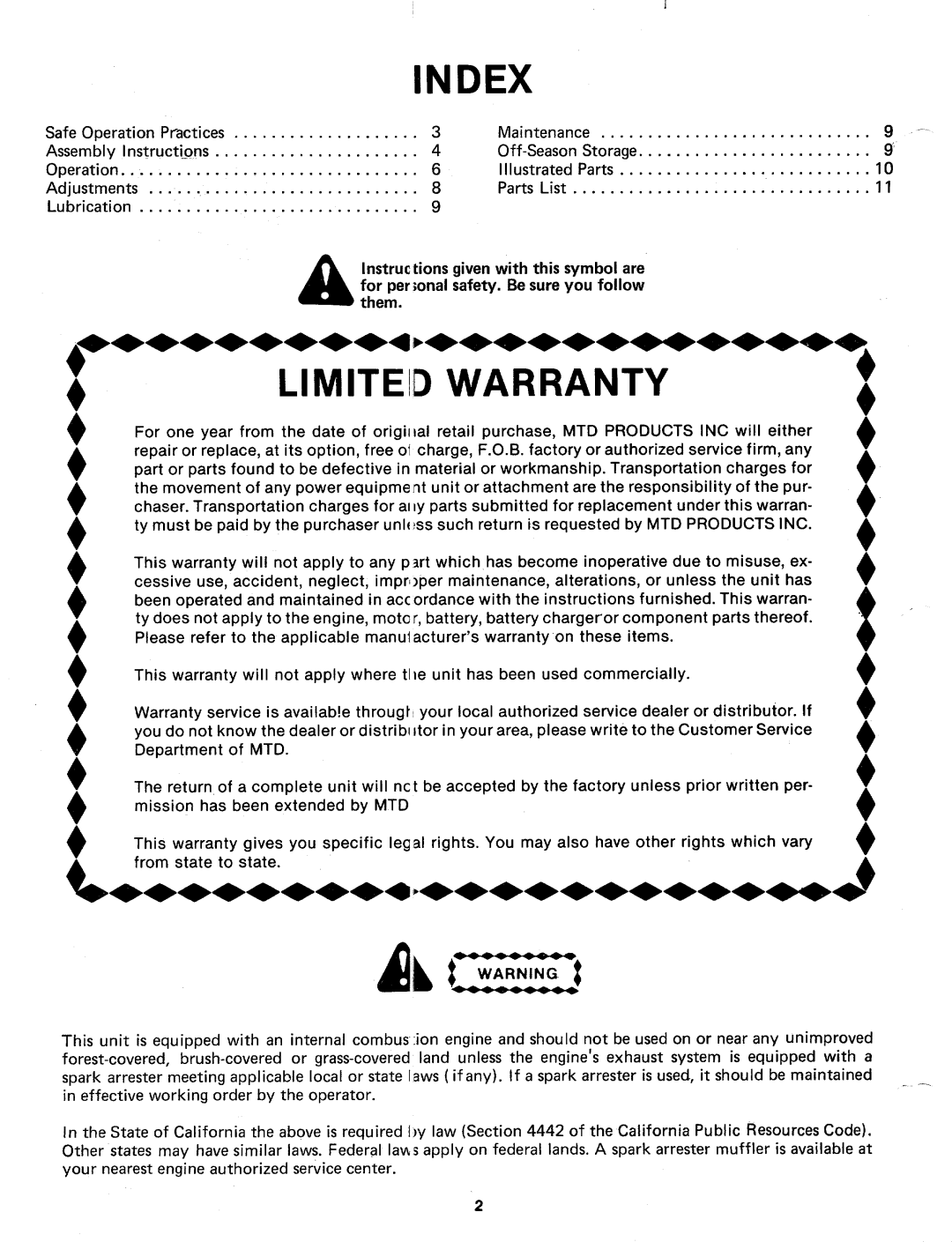 MTD 24650S, 245-650-000 manual 