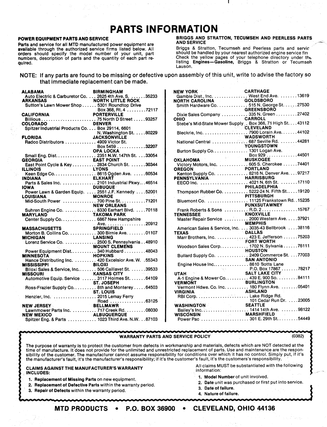 MTD 24695U, 243-693A, 243-692A, 243-694A manual 