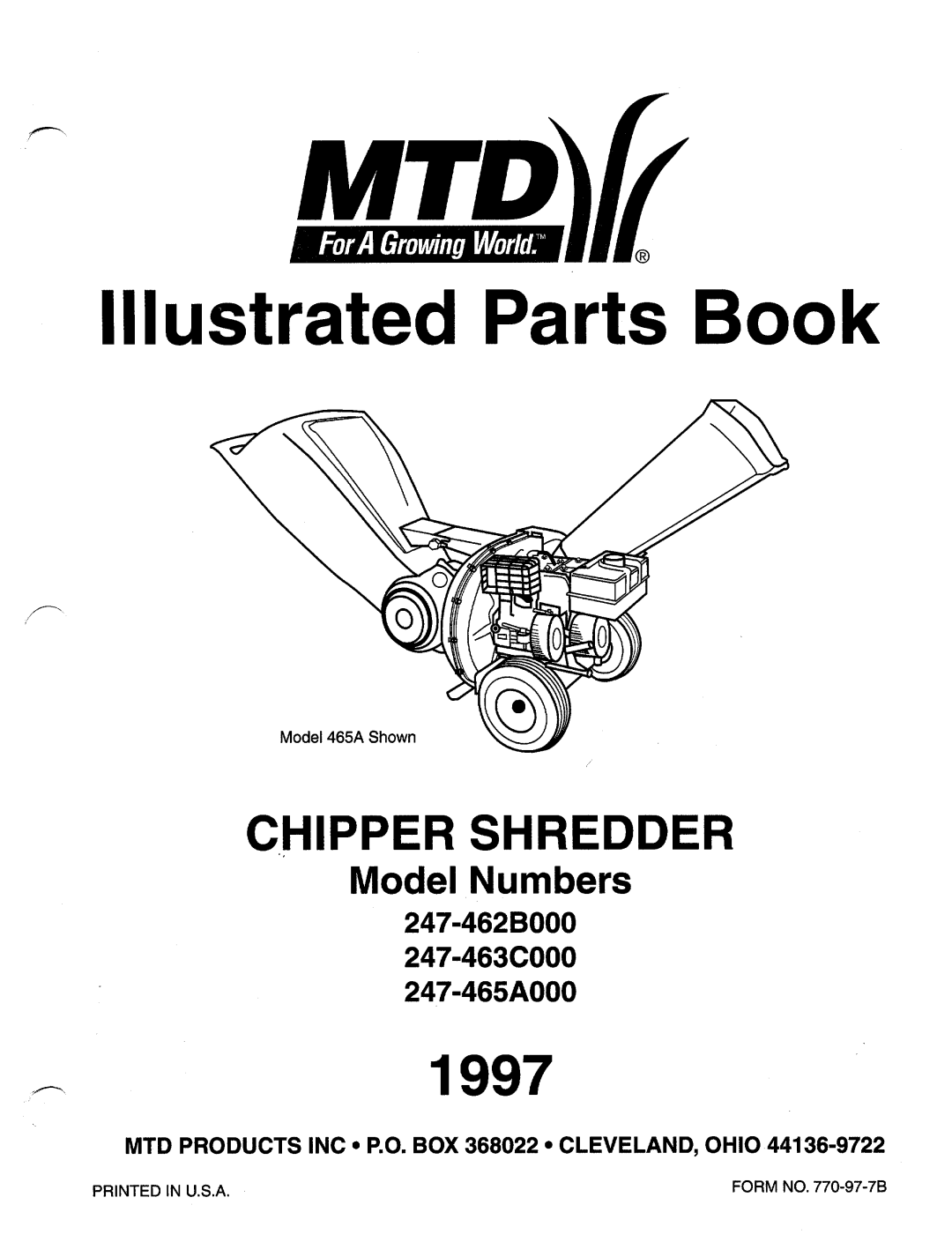 MTD 247-462B000, 247-463C000, 247-465A000 manual 