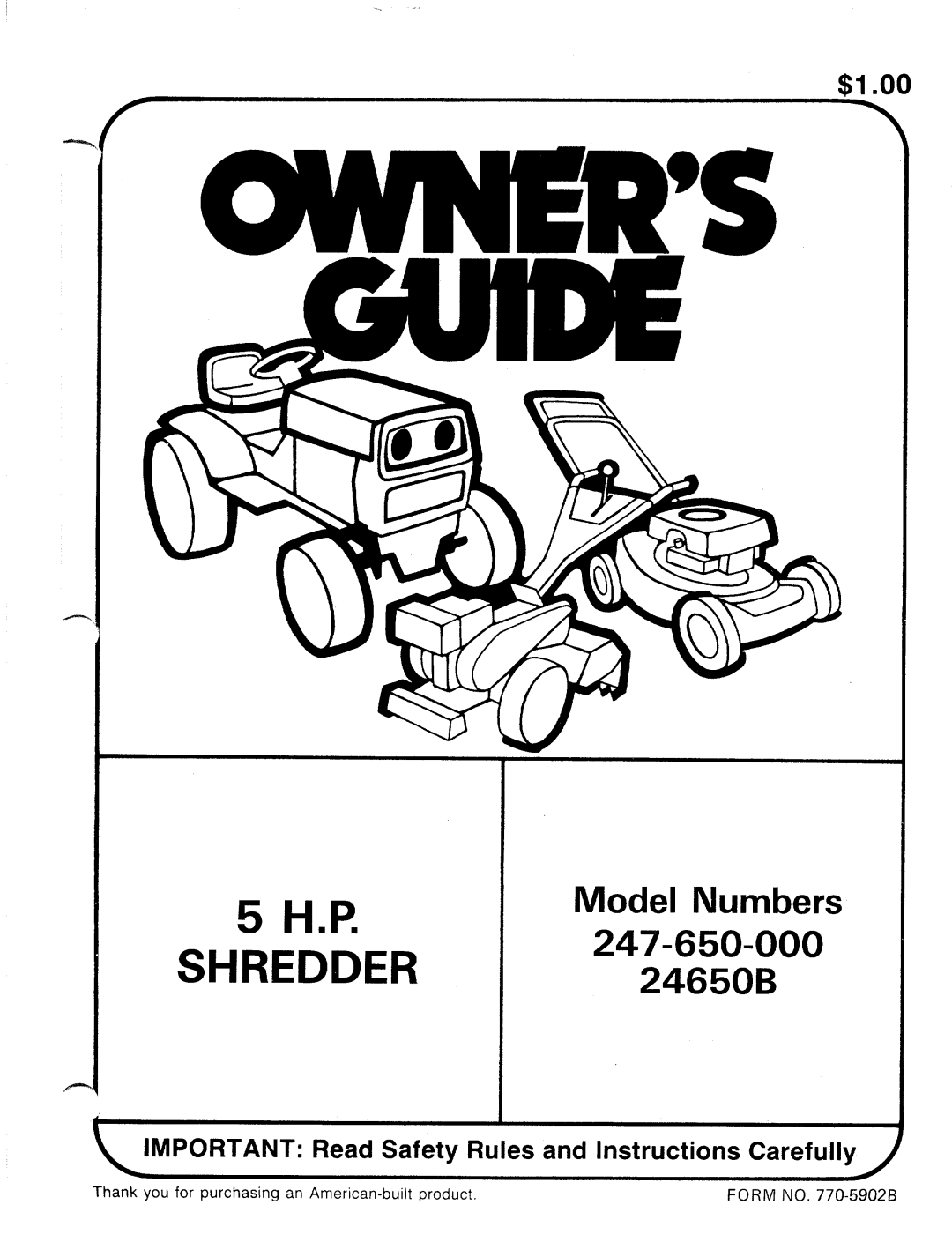 MTD 24650B, 247-650-000 manual 